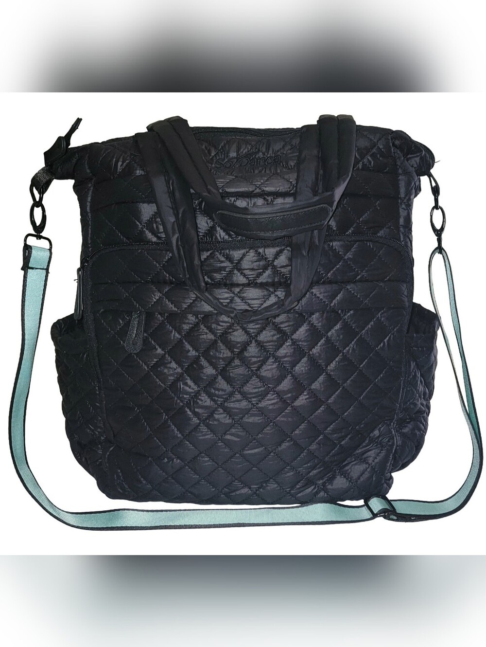 SO DANCA BP04 CALI QUITED Black Backpack Weekender Bag Travel Gym Laptop...
